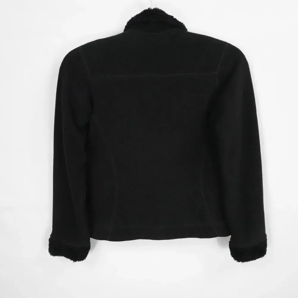 Patagonia Jacket Womens XS Black Full Zip Fleece Reversible Sherpa Pile Outdoors - Picture 2 of 16